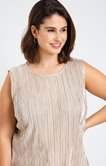 Débardeur plissé uni détails métallisés
