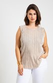 Débardeur plissé uni détails métallisés