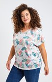 Tee-shirt imprimé feuilles avec broderie