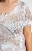 Tee-shirt palmes beige avec strass