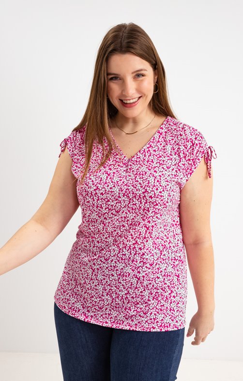 Tee-shirt imprimé floral avec liens