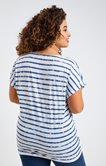 Tee-shirt rayé boutons épaules 