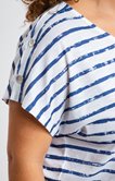 Tee-shirt rayé boutons épaules 