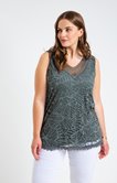 Débardeur dévoré col paillettes