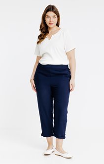 Pantacourt droit fluide uni