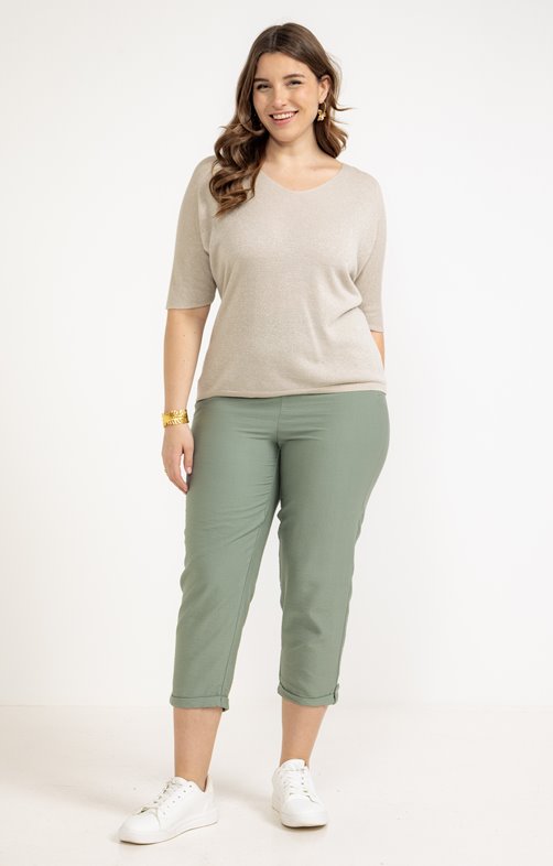 Pantacourt droit fluide uni