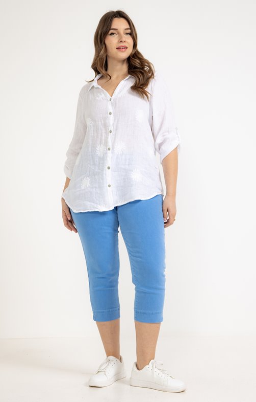 Pantacourt uni délavé