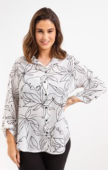 CHEMISE AVEC IMPRIMÉS FLEURS ET VISAGES