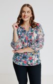 Tee-shirt imprimé fleurs  col v