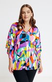 Poncho imprimé multicolore zippé