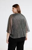 Tee-shirt poncho plissé avec collier 