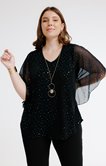 Poncho avec des sequins manches voile 