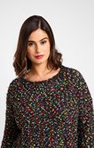 Pull avec maille boule multicolore