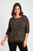 Pull avec maille boule multicolore