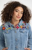 Veste en jean avec détails broderies
