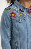 Veste en jean avec détails broderies