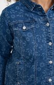 Veste en jean imprimé floral