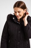 Parka surpiqures en ligne et fourrure