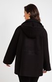 Manteau bimatière à capuche