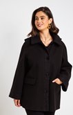 Manteau bimatière à capuche