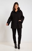 Manteau bimatière à capuche