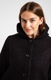 Manteau à capuche en bouclette écrasée
