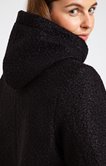 Manteau à capuche en bouclette écrasée