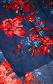 Foulard indigo imprimé fleurs