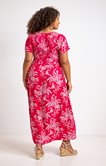 Robe longue fuschia imprimée