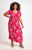Robe longue fuschia imprimée
