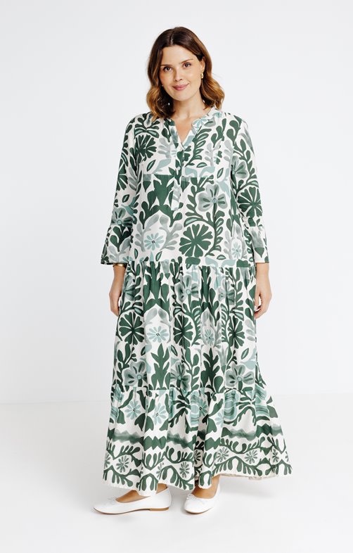 Robe longue imprimé végétal
