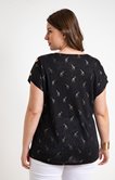 Tee-shirt uni noir avec girafes