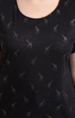 Tee-shirt uni noir avec girafes
