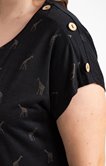 Tee-shirt uni noir avec girafes