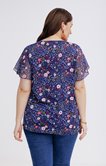 Tee-shirt imprimé fleurs col v 