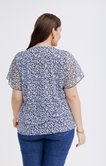 Tee-shirt imprimé floral avec boutons 