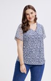 Tee-shirt imprimé floral avec boutons 