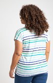 Tee-shirt rayures avec boutons épaules 