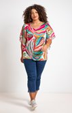 Poncho palmes multicolore et collier