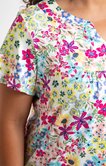Tee-shirt imprimé fleurs col v 