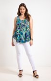 Débardeur imprimé feuilles avec piping 