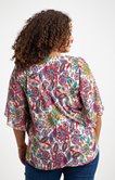 Poncho imprimé fleurs avec collier 