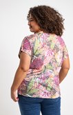 Tee-shirt imprimé feuilles avec perles 