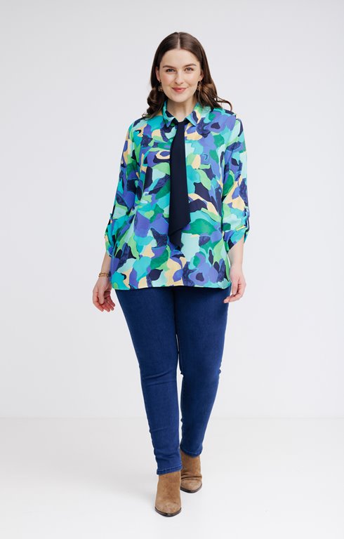 Chemise Femme Pro Player Aqua Bleu Taille 2X Plus - Bas Cravate - Neuf Sans étiquette