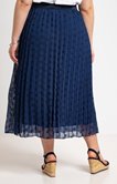 Jupe longue plissée dentelle anglaise