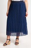 Jupe longue plissée dentelle anglaise