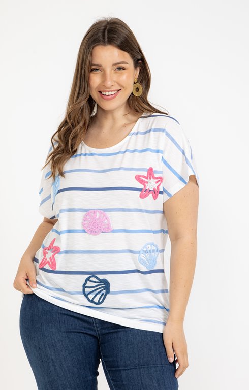 Tee-shirt rayé avec patchs