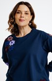 Sweat avec patchs fleurs