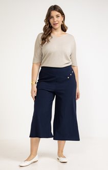 Jupe culotte avec boutons sur ceinture
