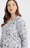 Tee-shirt maille chaude avec motif chats